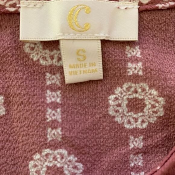 Charming Charlie Pink Mini Dress Small Puff Sleeve Lined Boho Preppy Casual - Picture 8 of 11